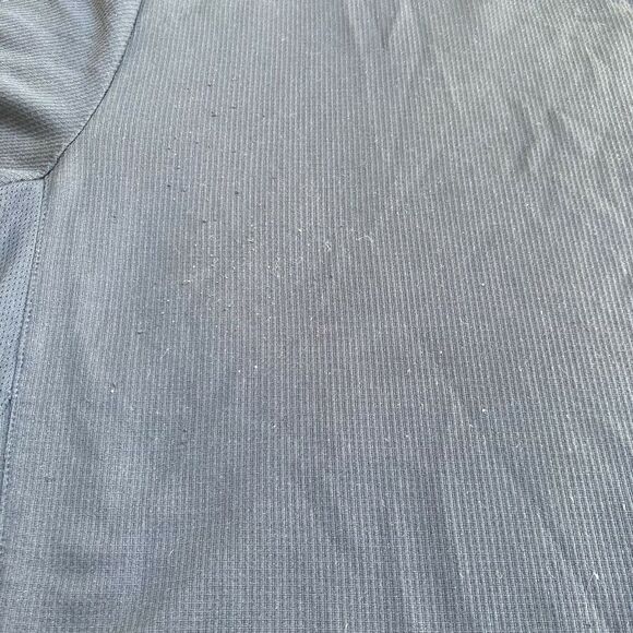 Nike Shirt Sz Large Black Short Sleeve Waffle Knit Swoosh Logo Workout Running - Picture 4 of 8